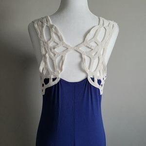 Lori M Collection Maxi Dress, Blue & white, Medium